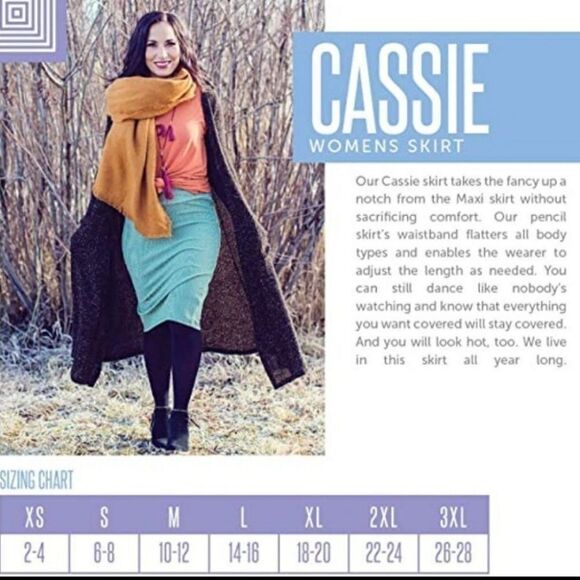 LuLaRoe Cassie Bodycon Skirt Orange Blue Colorblock Jaquard Stretch Pencil SMALL - Picture 7 of 8